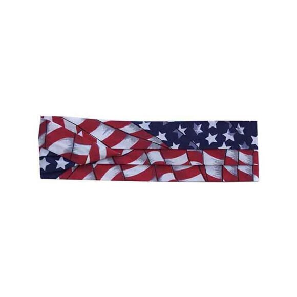 Hat Band - 3-Pleat Poly/Cotton "American Flag" with 2-End Hooks - Picture 1 of 3